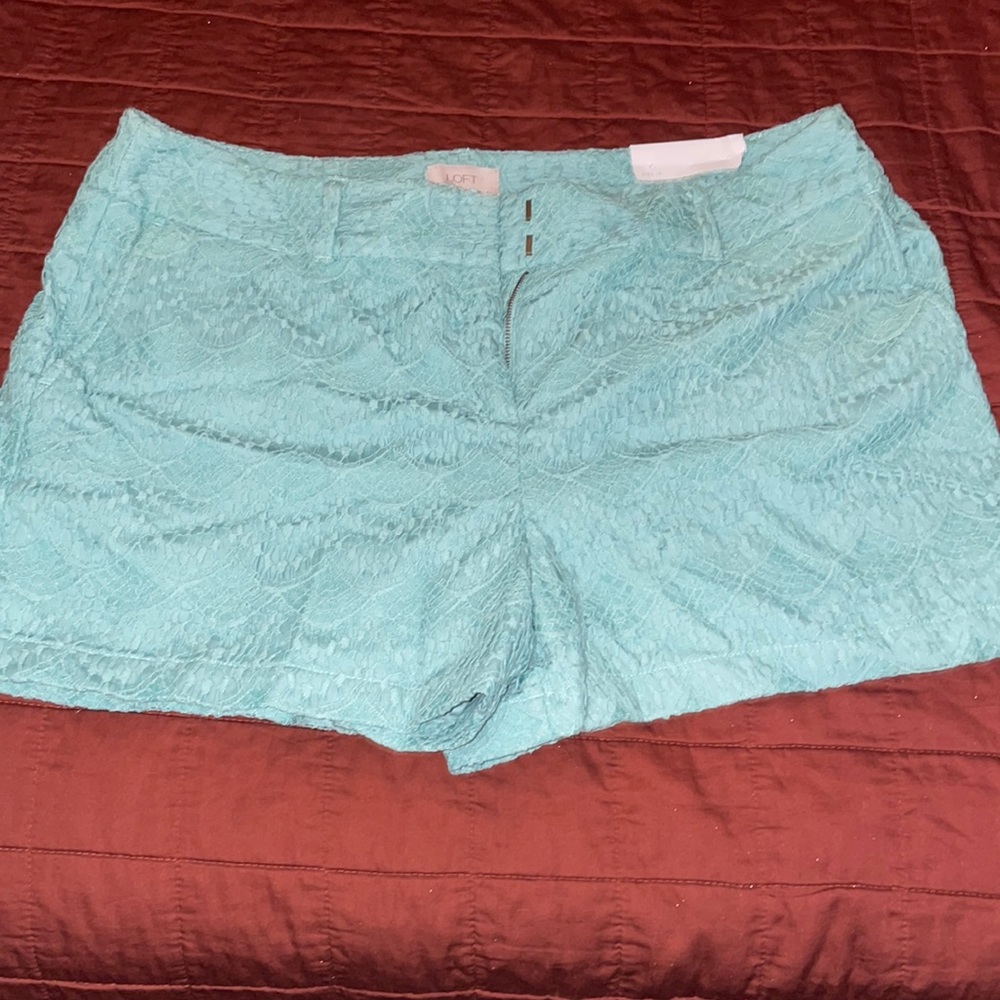 New LOFT Turquoise Lace Shorts